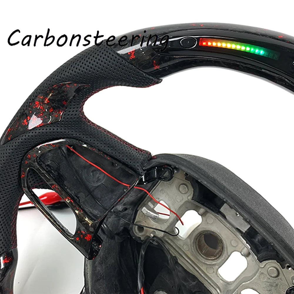 Volant en fibre de carbone forgée pour Dodge Charger et Challenger 2015+ SRT Hellcat Scat Pack, style course