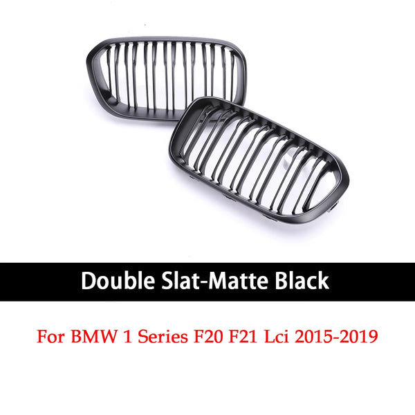 Calandre de calandre double / simple pour BMW Série 1 F20 F21 LCI 2015-2019 Noir brillant Mat Carbone Couleur M Diamant - OUR