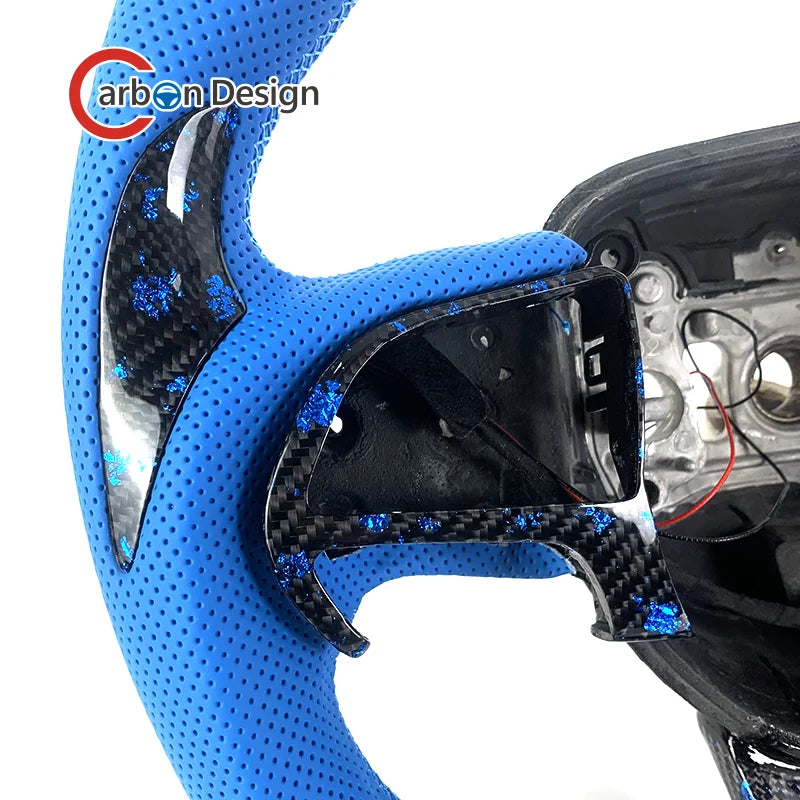 Volant en fibre de carbone avec LED et palettes de vitesse pour Dodge Charger et Challenger 2015-2020