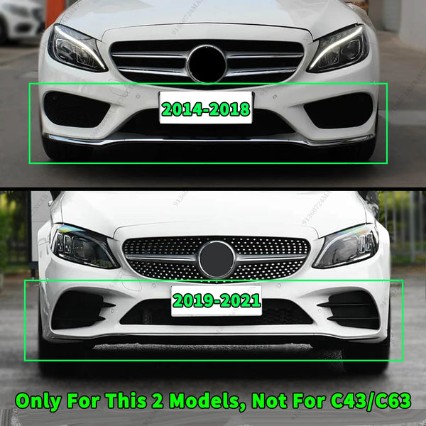 Style BRABOS pour Mercedes Benz C W205 2014-2021, protection de pare-chocs avant aspect fibre de carbone, type C180 C200 C260