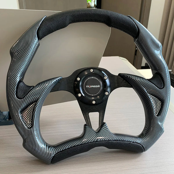 Volant de course TIYPEOR de type D compatible avec Toyota, Honda, Volkswagen - Volant de jeu pour une conduite améliorée - OU