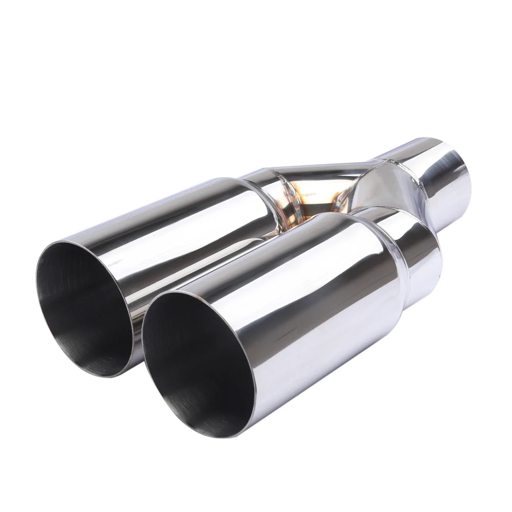 Embout d’Échappement Universel Inox Double Sortie 63–76 mm – Échappement | OURANE.COM