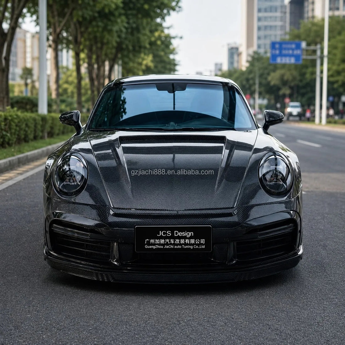 Kit carrosserie complet en carbone sec style TopC pour Porsche 911 type 992