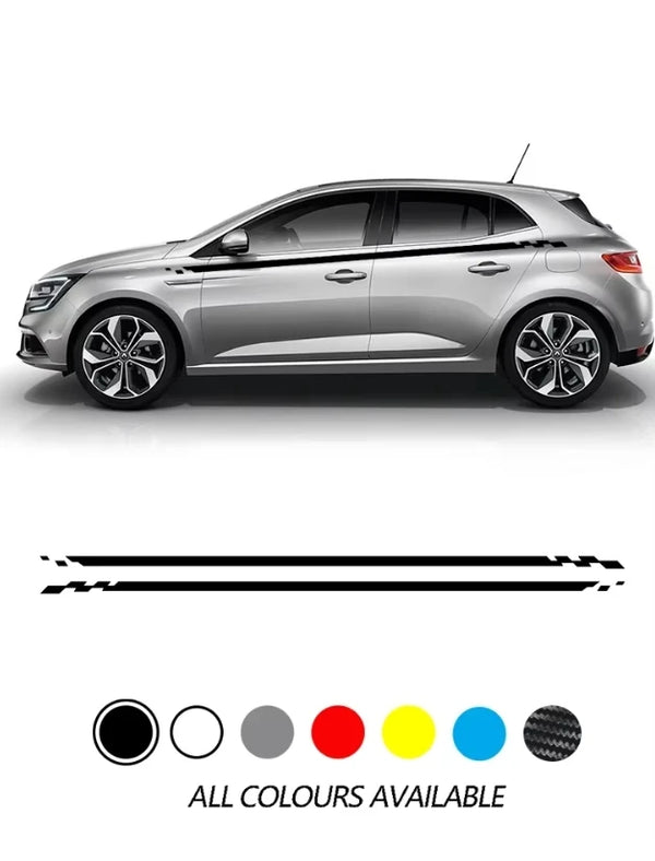 Autocollant graphique de course à rayures pour porte latérale de voiture, autocollant pour Renault Megane 2 3 4 RS Grandtoure