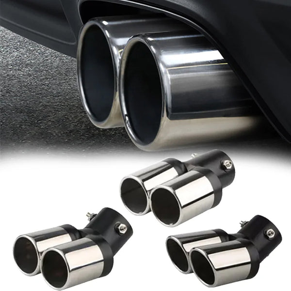 1 pièces 2.5 "entrée décoration chromé tuyau d'échappement style de voiture garniture d'échappement de voiture silencieux tuy