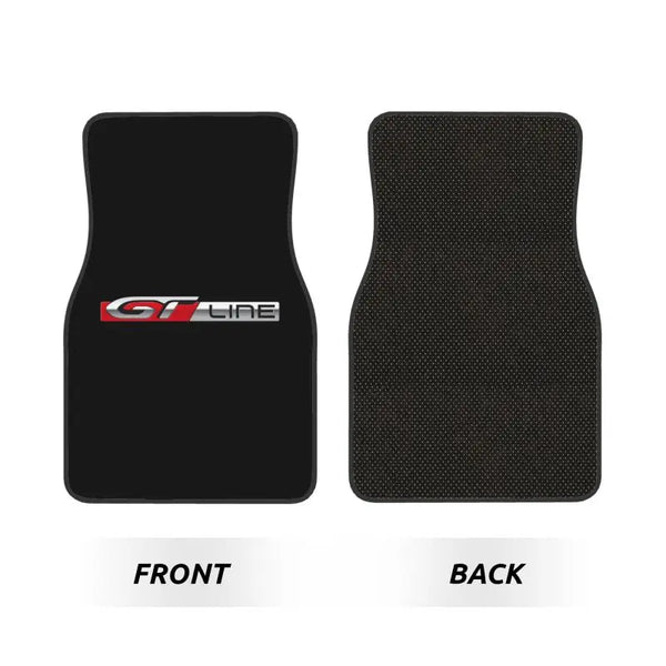 GT Line Tapis de sol de voiture 4 pièces Tapis de pied avant et arrière universels avec support en caoutchouc antidérapant Ac