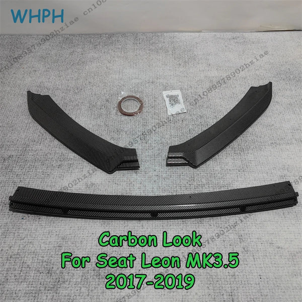 Becquet de lèvre de pare-chocs avant noir brillant, pour Seat Leon MK3 MK3.5 2012 - 2019, couvercle de diffuseur de lèvre ABS