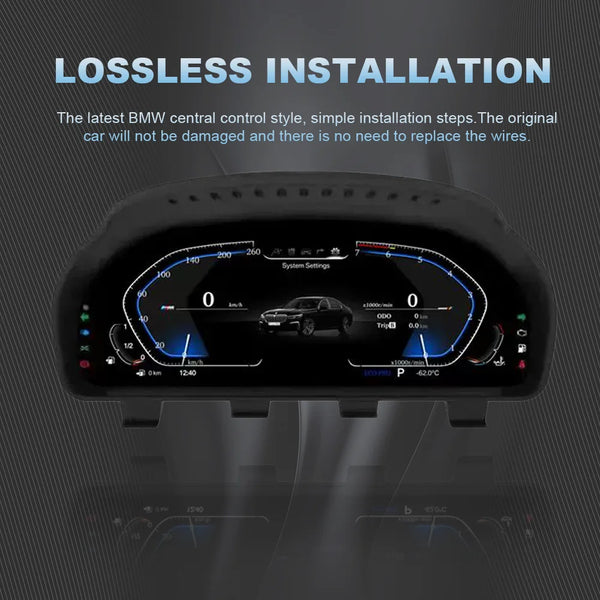 Tableau de bord numérique 2026 pour BMW Séries 1 2 3 4 5 6 7 X1 X2 X3 X4 Compteur de vitesse Panneau d'instruments F10 E90 E6