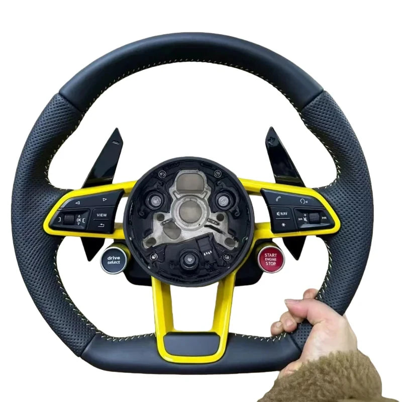 Volant sport en cuir avec boutons Start/Stop pour Audi A3, A4 (B9), A5, A6, A7, A8, S3, S4, S5 et RS5