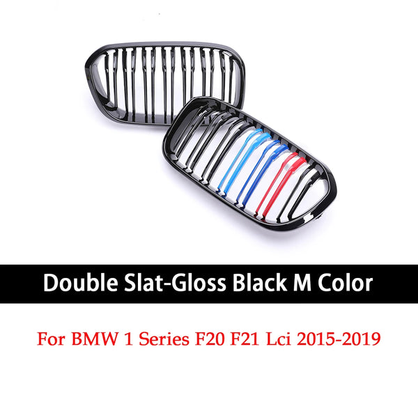 Calandre de calandre double / simple pour BMW Série 1 F20 F21 LCI 2015-2019 Noir brillant Mat Carbone Couleur M Diamant - OUR