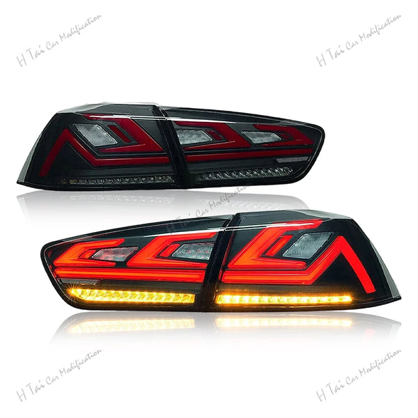 Paire de feux arrière LED pour Mitsubishi Lancer EVO X 2008-2018, clignotants dynamiques