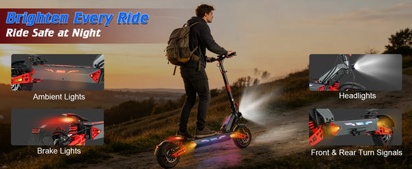 Trottinette électrique adulte 2400W double moteur - Batterie lithium 48V 20Ah, jusqu'à 80 km d'autonomie, pneus tout terrain 