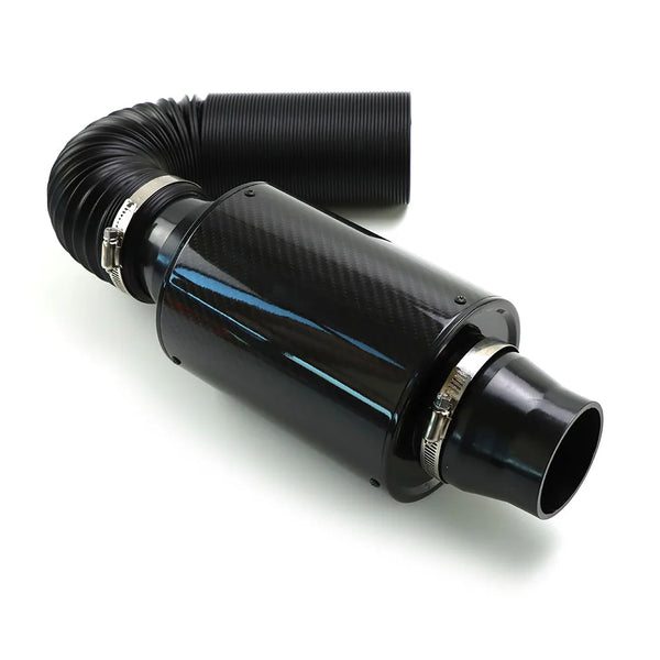 Kit de filtre d'admission d'air en fibre de carbone pour voiture 76 mm avec soufflet d'admission d'air froid et tuyau d'admis