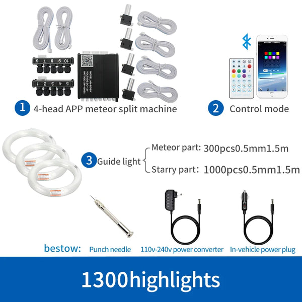Kit ciel étoilé 12 V avec commande Bluetooth — vue 8