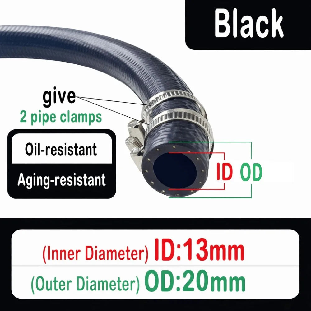 New Multifunctional Auto Durites de Carburant ID 4 5 6 8 10 12 14mm avec Pipe Clamp NBR Oil Resistant Hose Oil Pipe – Admissi