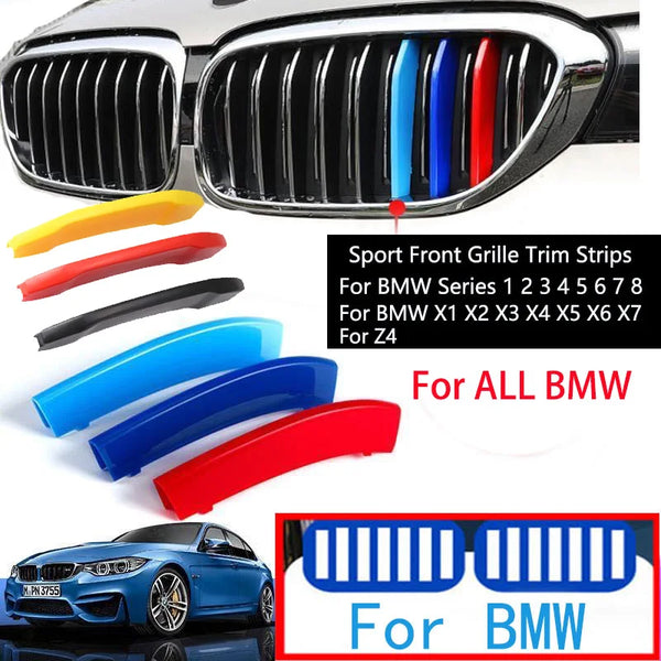 Bandes de garniture de calandre avant, 3 pièces, pour BMW série 1 2 3 4 5 6 7 8 X1 X2 X3 X4 X5 X6 X7 Z4 E46 E90 F30 E60 E81 F