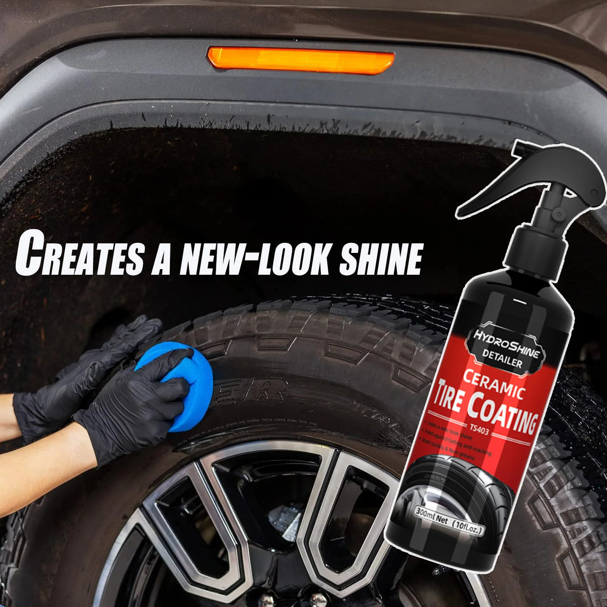 Spray Céramique Hydrophobe Brillant pour Pneus et Plastiques – Roues & freinage | OURANE.COM