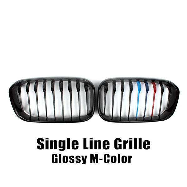XVIP calandre de course de calandre de pare-chocs avant pour BMW série 1 F20 F21 2015-2019 Grilles noires brillantes à Double