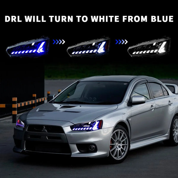 Paire d'assemblage de phares LED pour Mitsubishi Grand Lancer EVO-X 2008-2018, pièces de réglage