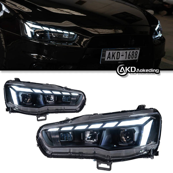 Phare LED pour Mitsubishi Lancer 2008-2016, DRL, clignotant, style RS