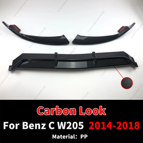 Style BRABOS pour Mercedes Benz C W205 2014-2021, protection de pare-chocs avant aspect fibre de carbone, type C180 C200 C260