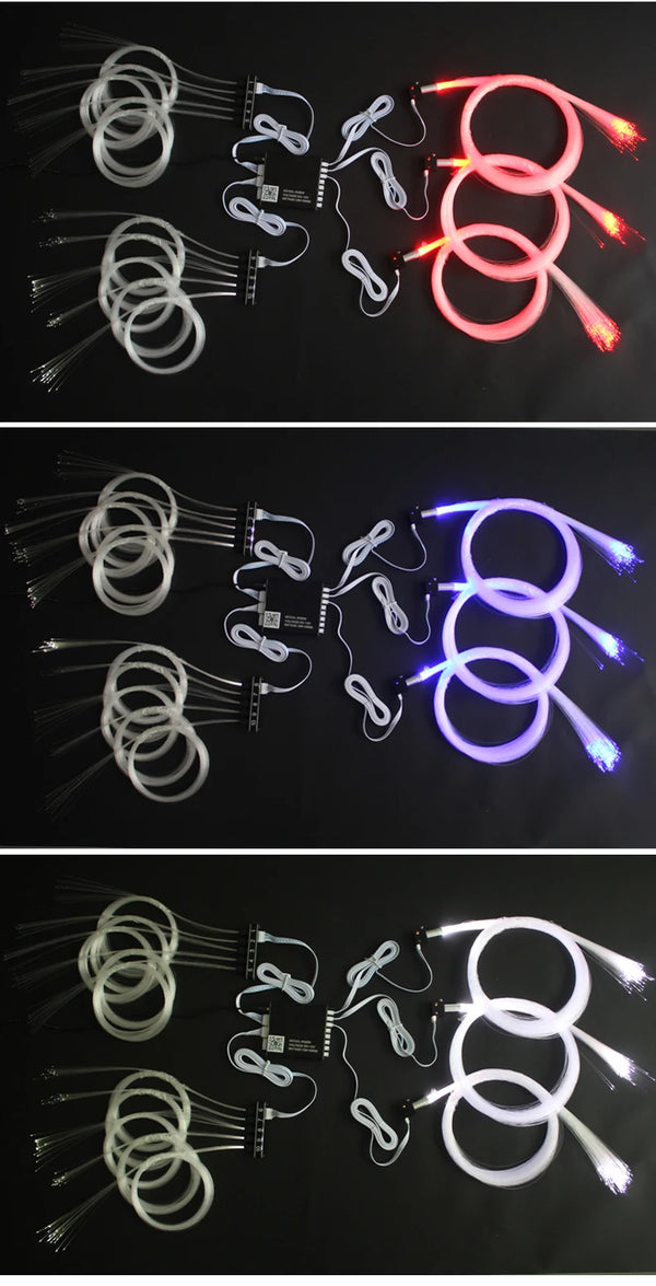 Modification de plafond de voiture 12V avec ciel étoilé à fibres optiques, contrôle Bluetooth via application, dispositif sou