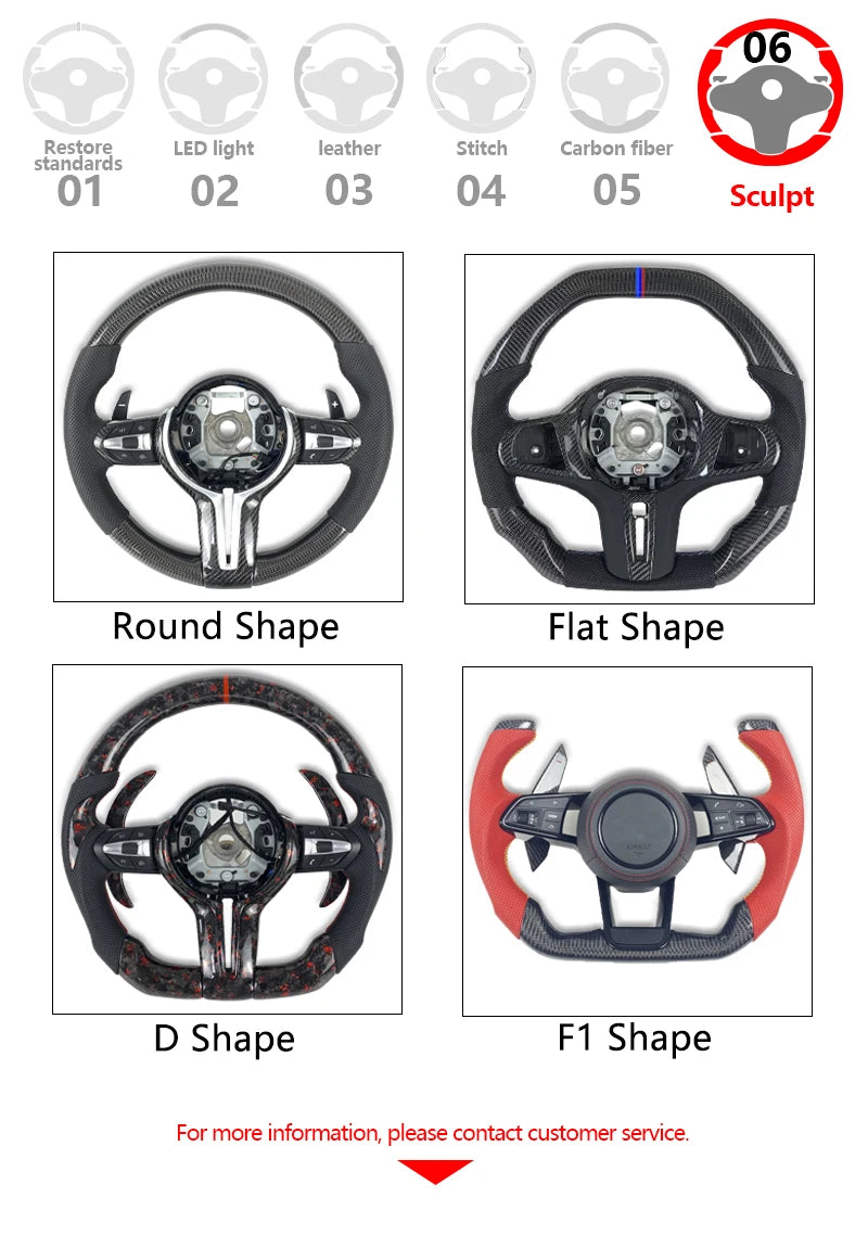 Volant sport en fibre de carbone avec écran LED pour Dodge Charger et Challenger