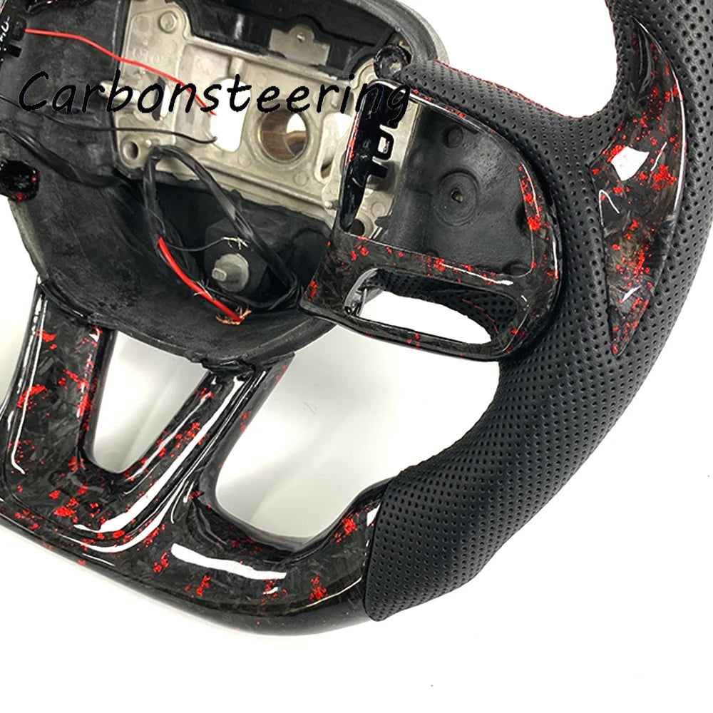 Volant en fibre de carbone forgée pour Dodge Charger et Challenger 2015+ SRT Hellcat Scat Pack, style course