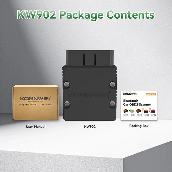 Scanner OBD2 mini KONNWEI KW902 ELM327 Bluetooth — vue 11