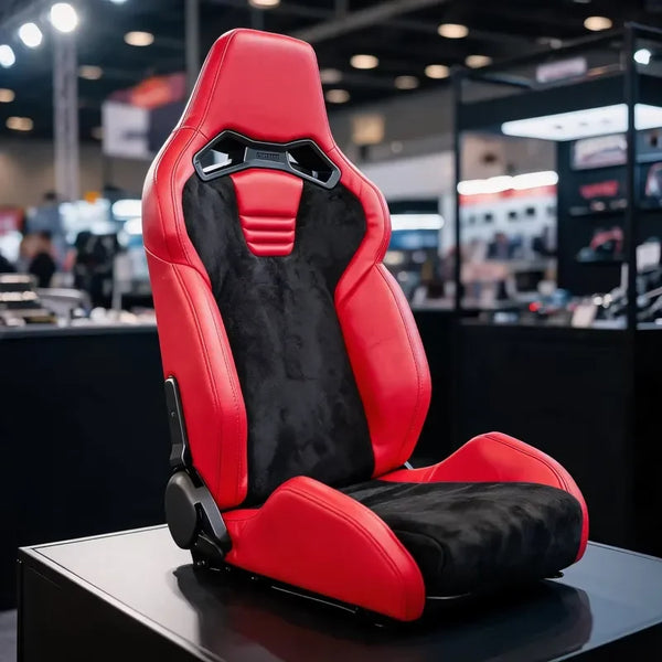 Siège de course sport en cuir suédé, moderne et universel, avec réglage rapide et kit de rails