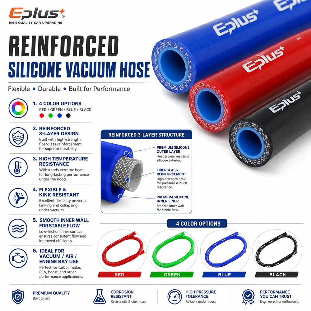 1 Meter Universel 4 Layers Silicone Tubing Durite Flexible Multi-Purpose Repair Water Air Line Rouge Bleu Vert Noir – Admissi