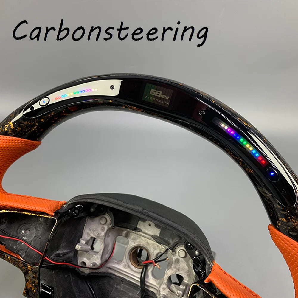 Volant en fibre de carbone forgée sur mesure pour Dodge Charger, Challenger et Hellcat SRT, avec palettes en option