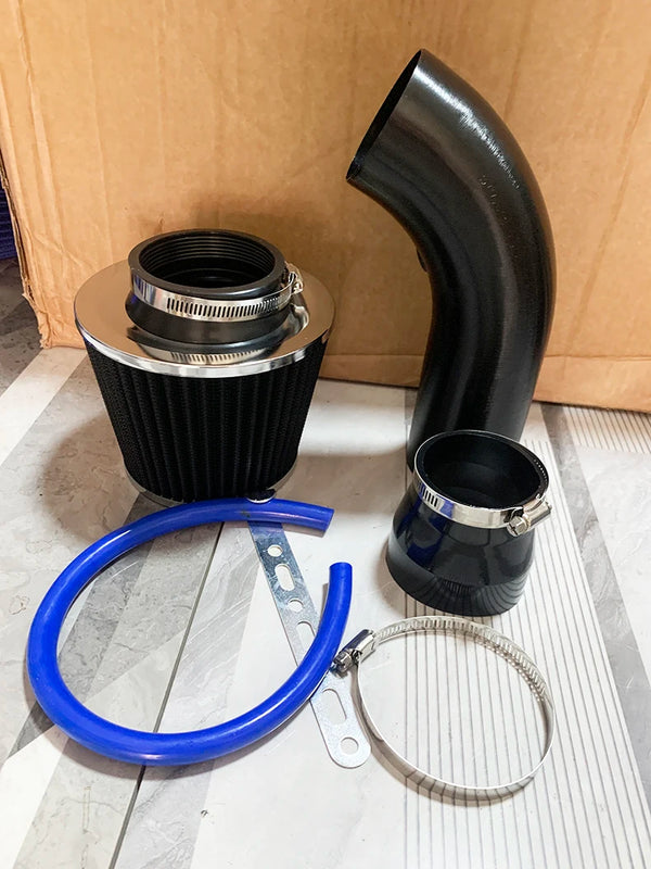 Kit de filtre à air froid à haut débit universel 76 mm (3 pouces) pour voiture modifiée, avec tuyau d'admission en aluminium,