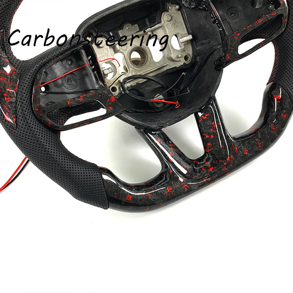 Volant en fibre de carbone forgée pour Dodge Charger et Challenger 2015+ SRT Hellcat Scat Pack, style course