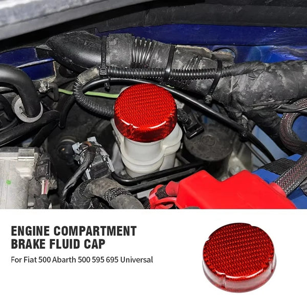Kit de personnalisation du compartiment moteur en véritable fibre de carbone pour Fiat 500 Abarth 595 695 595C 695C : bouchon