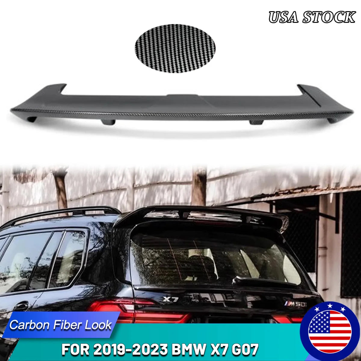 Aileron de toit aspect carbone BMW X7 G07 M Sport