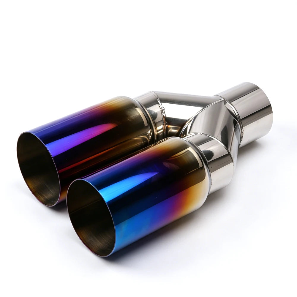 Embout d’Échappement Universel Inox Double Sortie 63–76 mm – Échappement | OURANE.COM