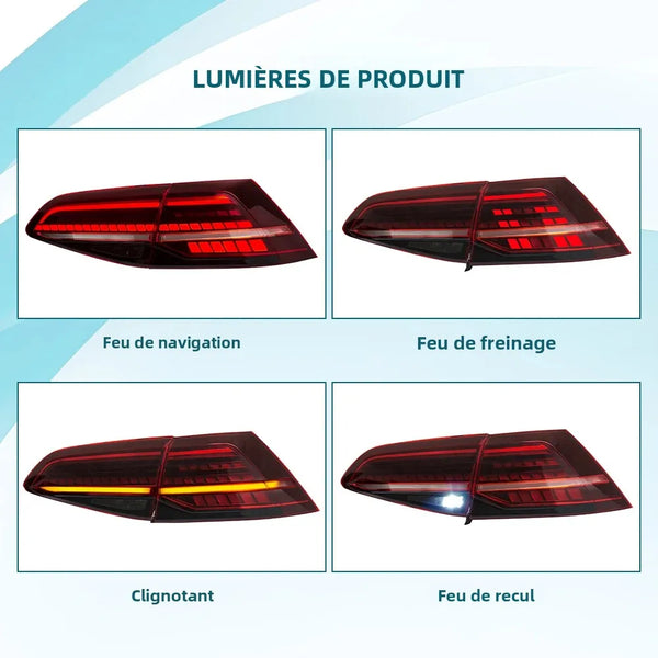 Feux arrière LED séquentiels pour Volkswagen Golf 7 et 7.5