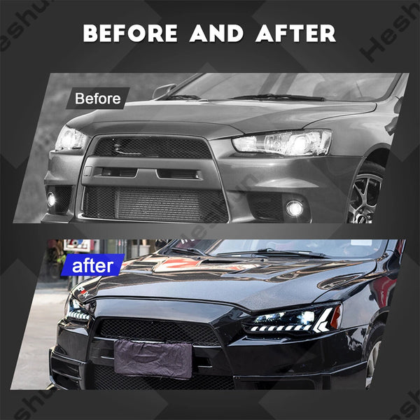 Paire de phares LED projecteur pour Mitsubishi Lancer EVO X 10e génération 2008-2020, animation dynamique