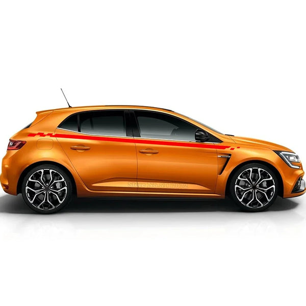 Autocollant graphique de course à rayures pour porte latérale de voiture, autocollant pour Renault Megane 2 3 4 RS Grandtoure