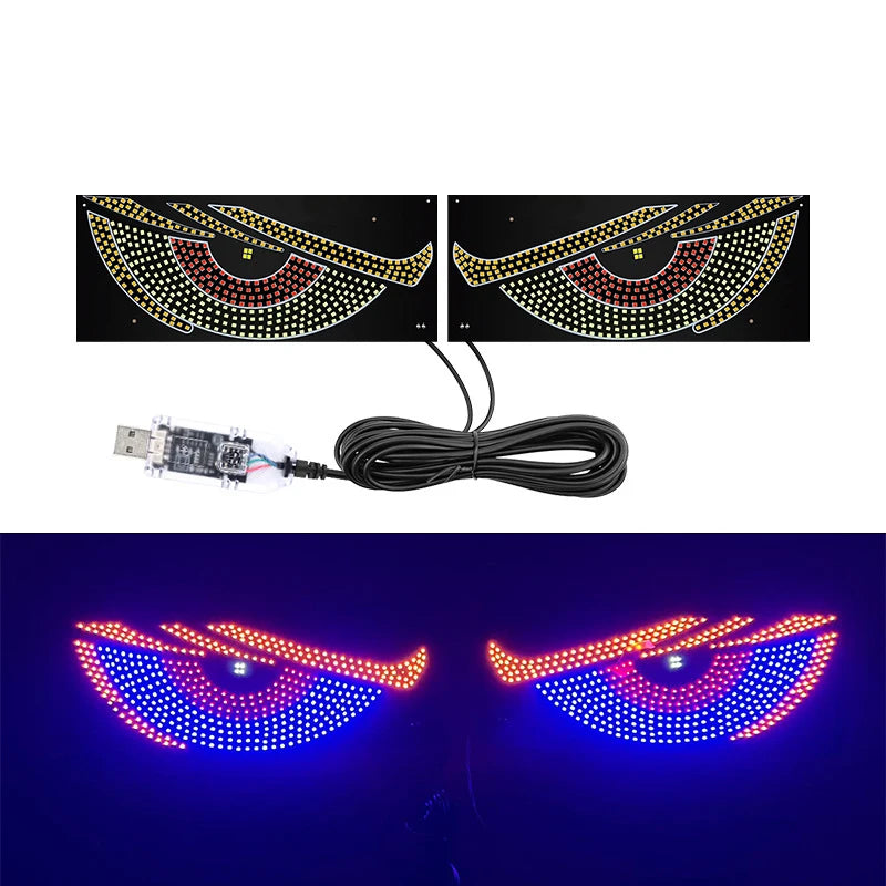 1/2PCS Devil Eyes Éclairage USB-Powered LED Matrix Panel DIY Programmable Flexible LED Screen avec Contrôle par Application f