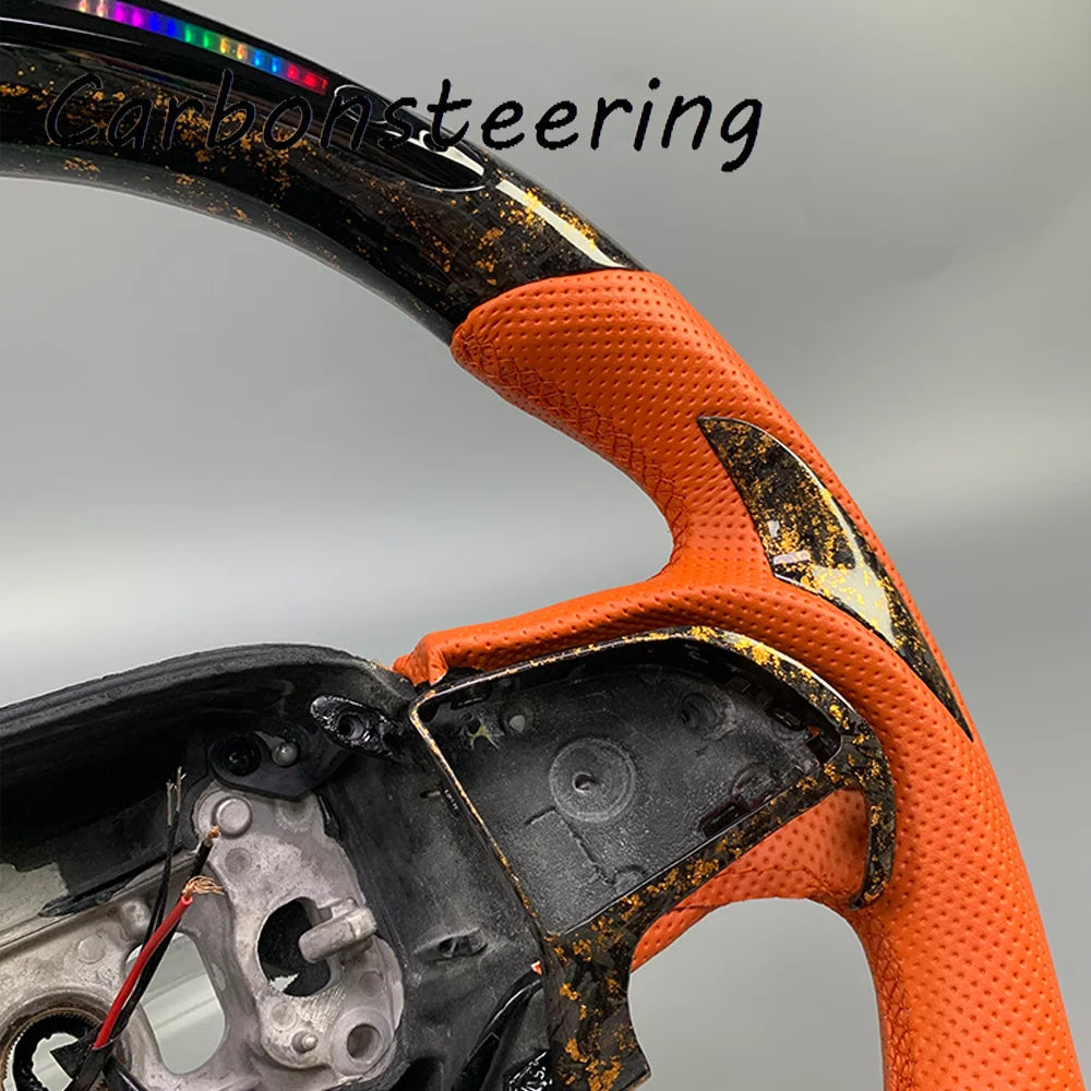 Volant en fibre de carbone forgée sur mesure pour Dodge Charger, Challenger et Hellcat SRT, avec palettes en option