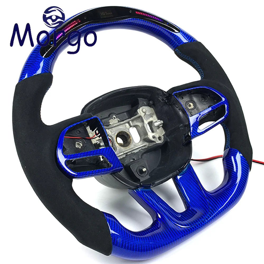 Volant en fibre de carbone avec affichage LED RPM pour Dodge Charger, Challenger et Hellcat, personnalisable