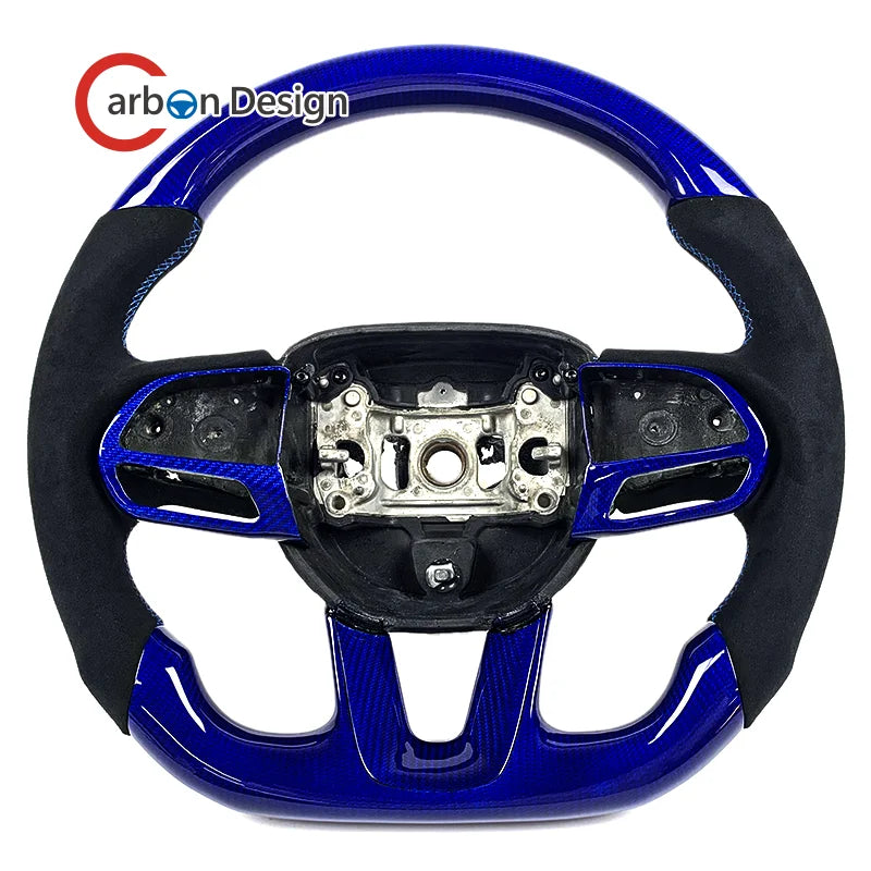 Volant en fibre de carbone avec LED et palettes de vitesse pour Dodge Charger et Challenger 2015-2020