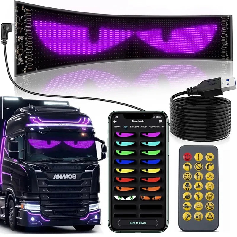 Panneau LED Devil Eyes Programmable – Bluetooth & Animation Défilante – Ourane