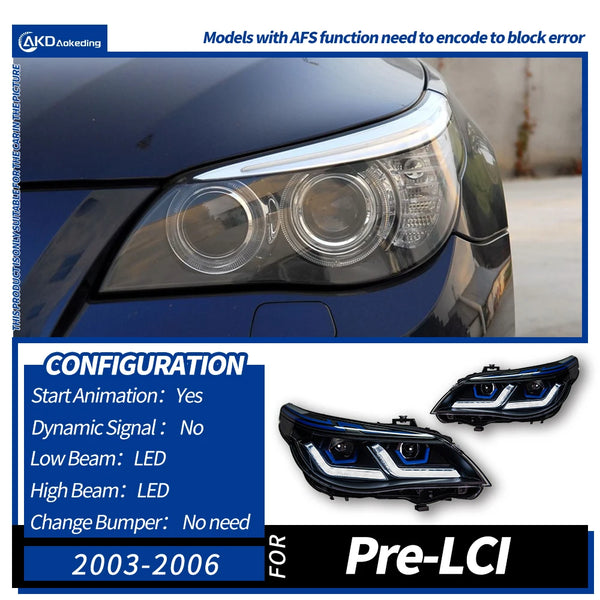 Phares BMW E60 Angel Eyes LED, 2003–2010 — vue 7