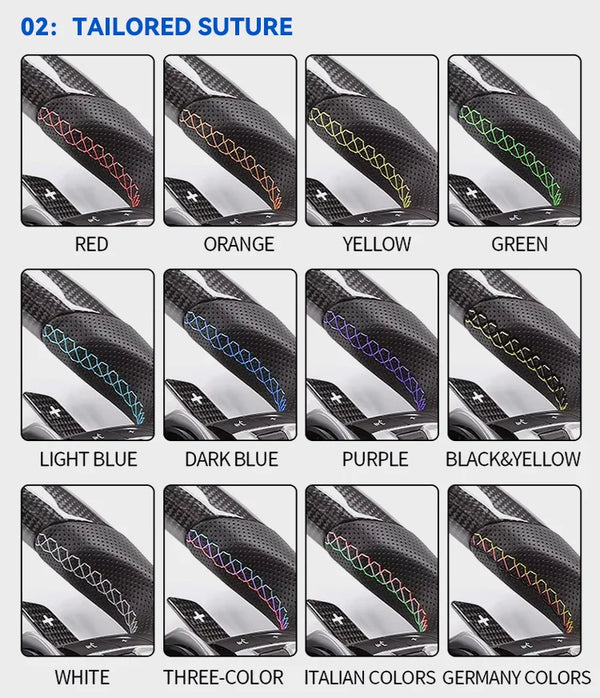 Volant en cuir personnalisé pour M4 M3 G20 G28 G30 G38 G80 G82 320i 330i 330e 340i 540i, LED de sport en carbone forgé