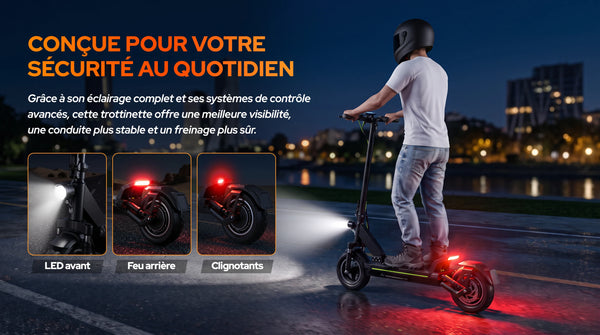 Todimart D6 Trottinette Électrique Adulte 10 Pouces, Vitesse Maximale, Pneus Tout-Terrain avec Amortisseurs, Propulsion Arriè
