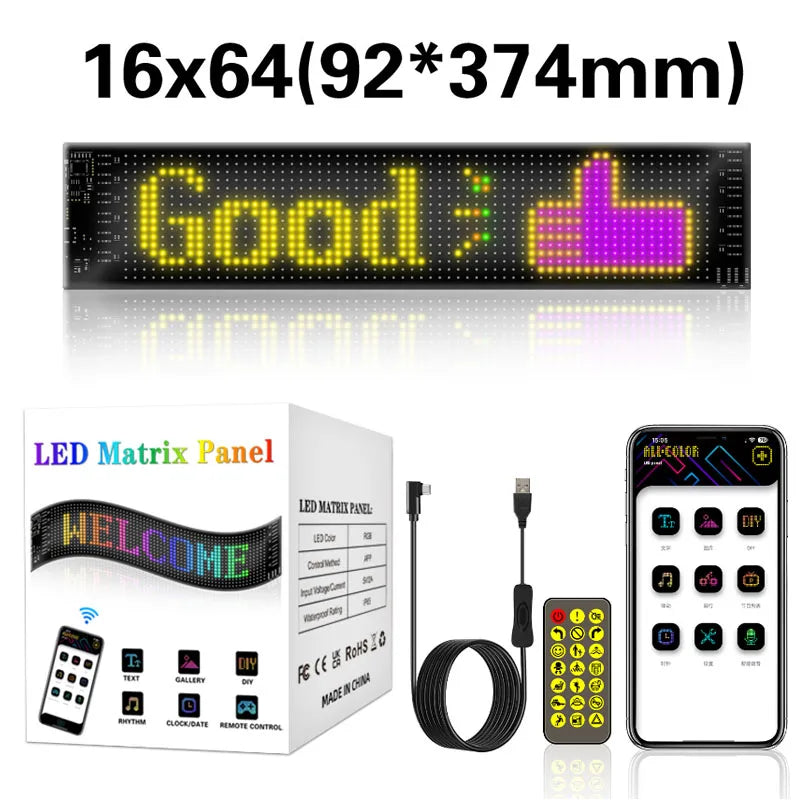 1/2PCS Devil Eyes Éclairage USB-Powered LED Matrix Panel DIY Programmable Flexible LED Screen avec Contrôle par Application f