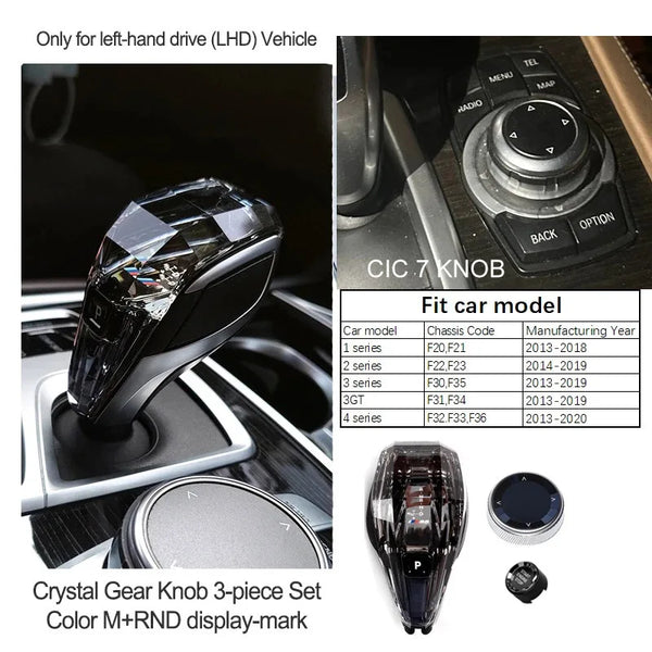 Jante Pommeau de Levier Cristal BMW – kit 3 Pièces – Série 3, 5, 6, 7 & X — OURANE